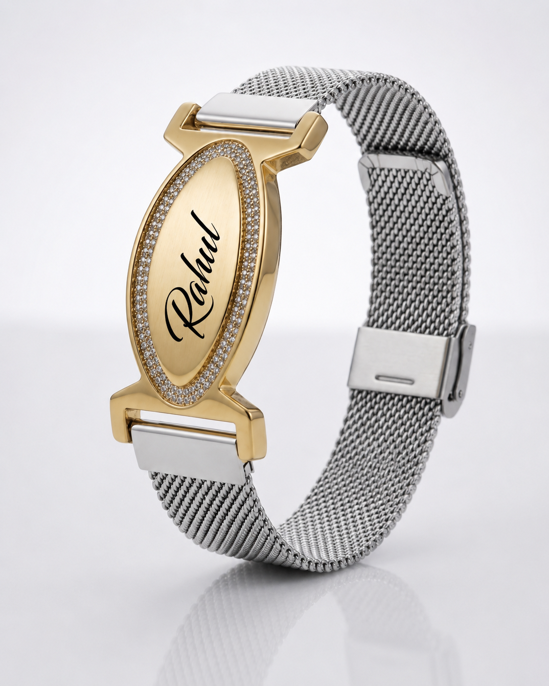 Engraved Name Bracelet with Adjustable Magnetic Belt