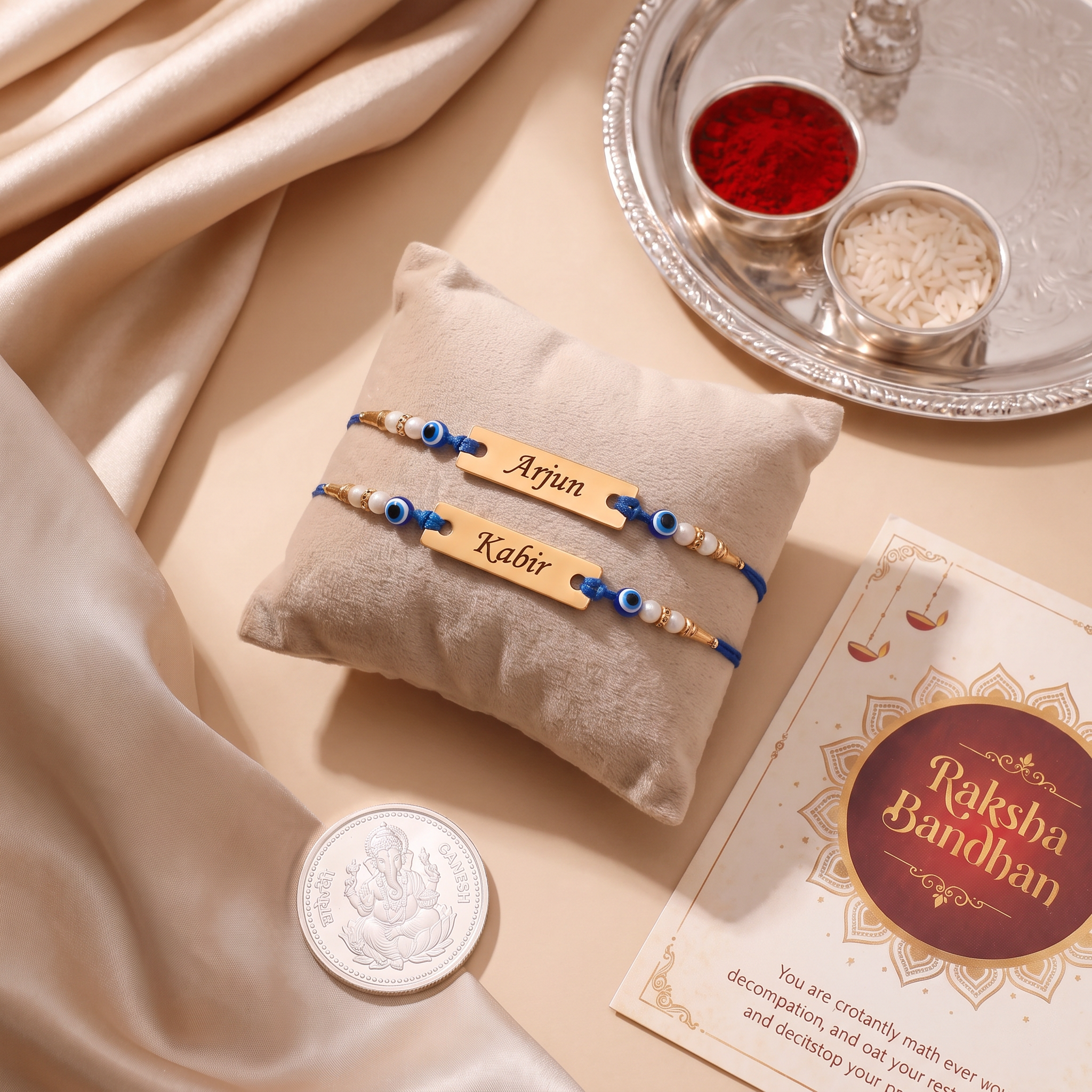 Evil Eye Customize Rakhi (Set of 2pcs)