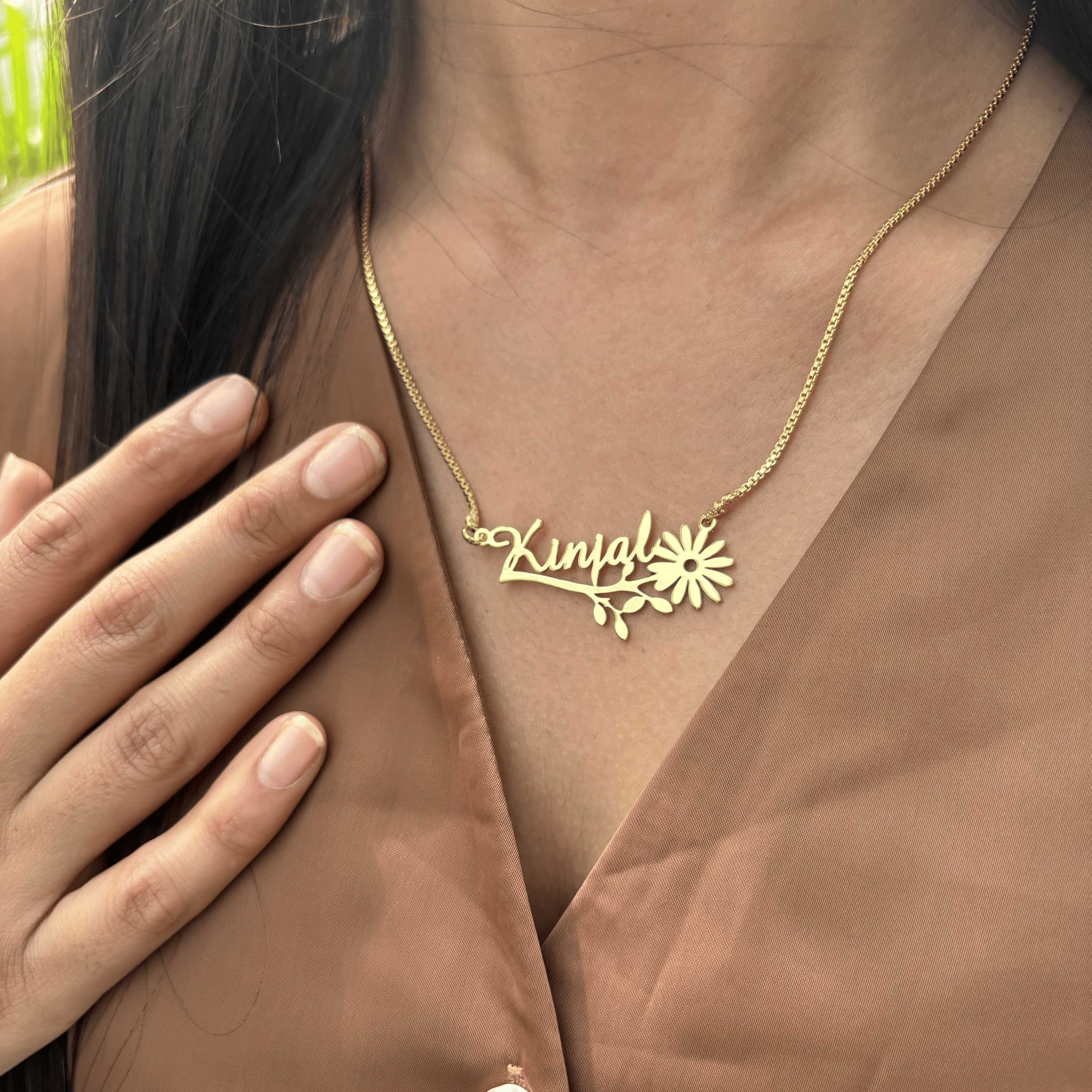 Floral Name Necklace - Main Image