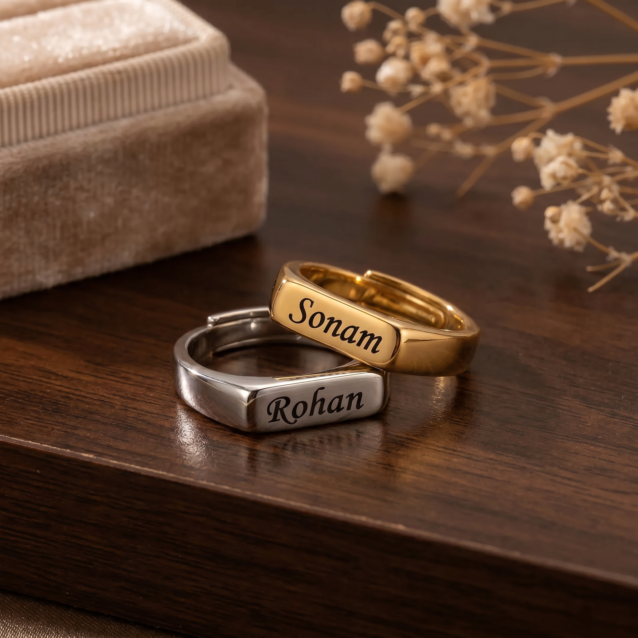 Personalized Adjustable Name Ring