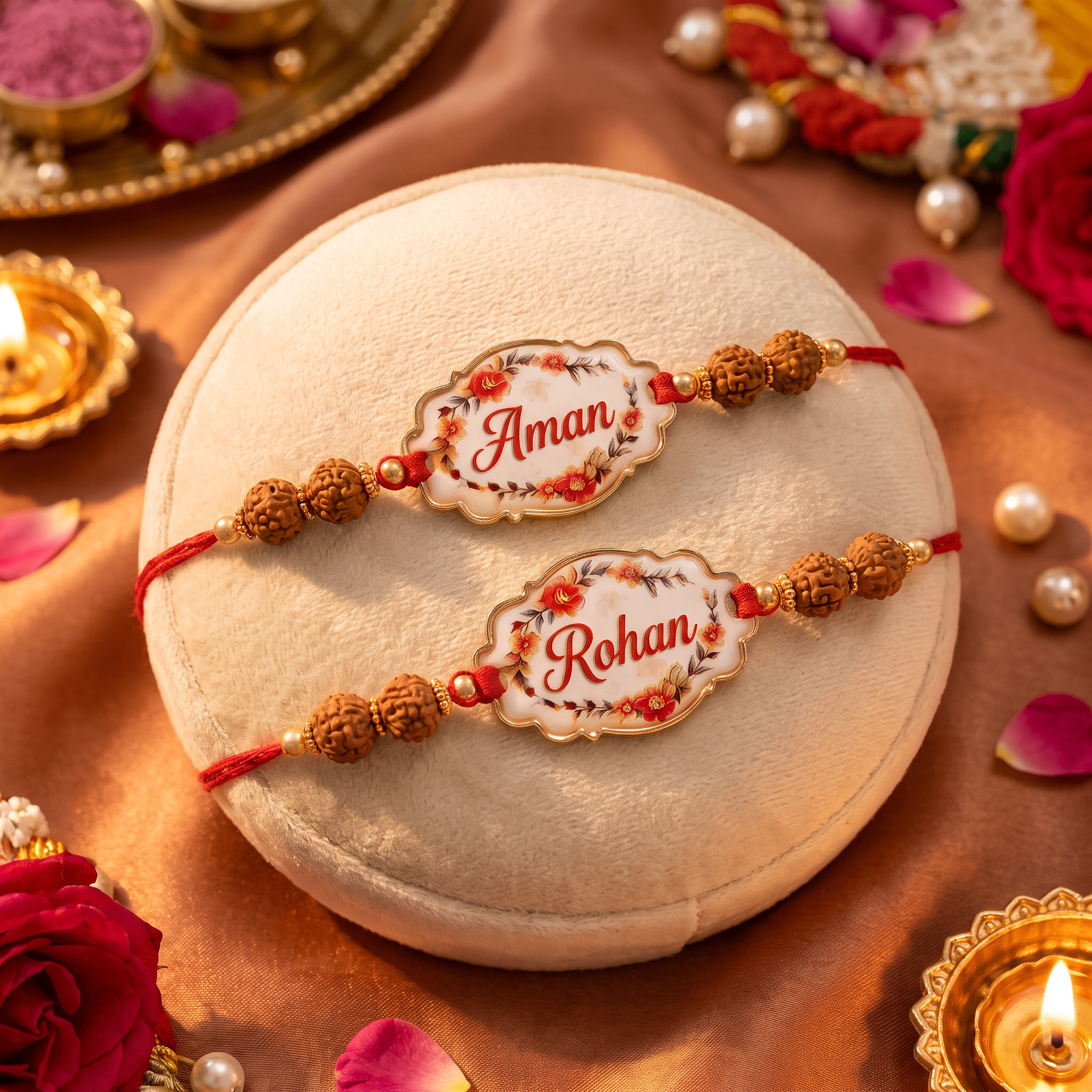 Set of 2 Pcs Personalized Rakhi for brother