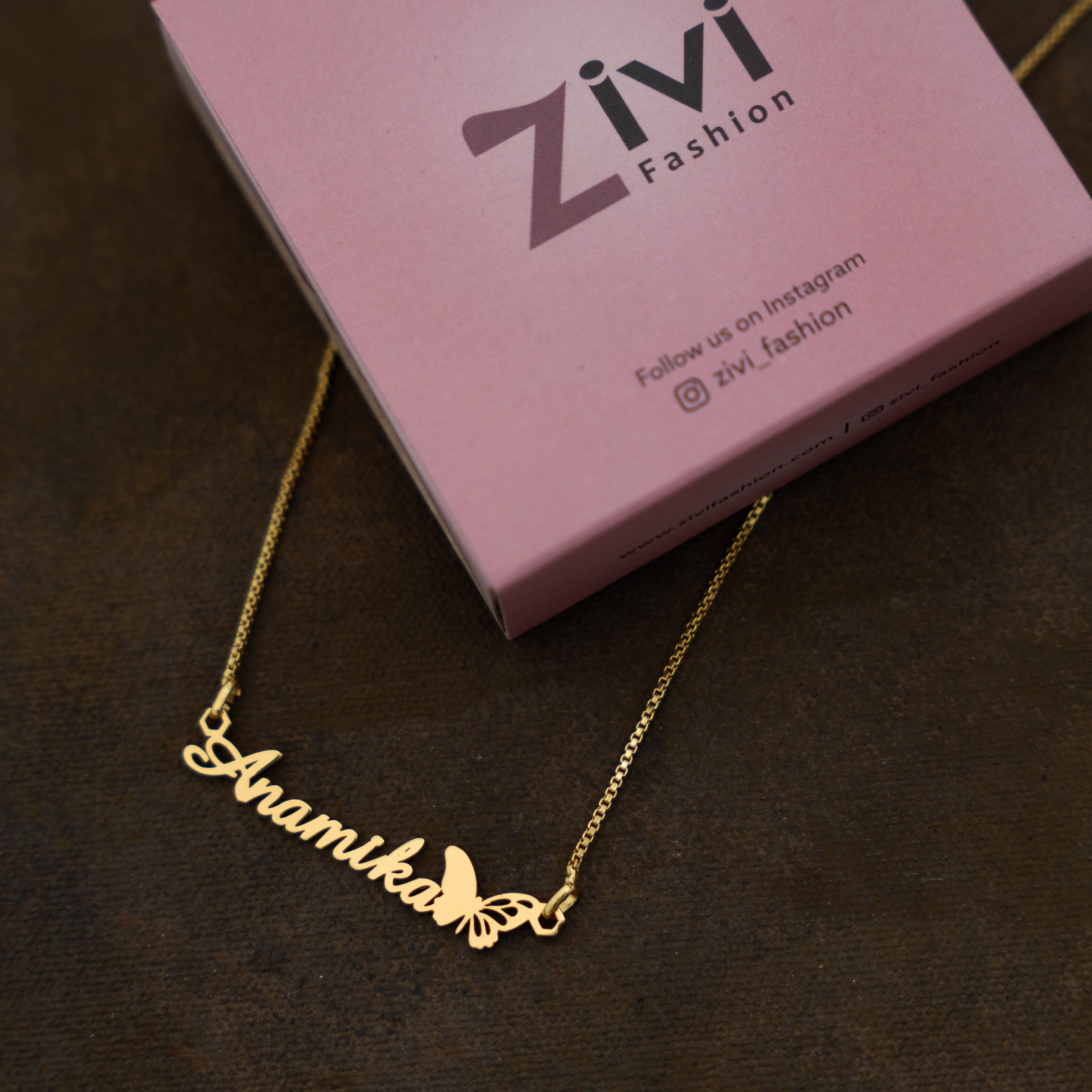 Butterfly Name Necklace – Zivi Fashion - Main Image