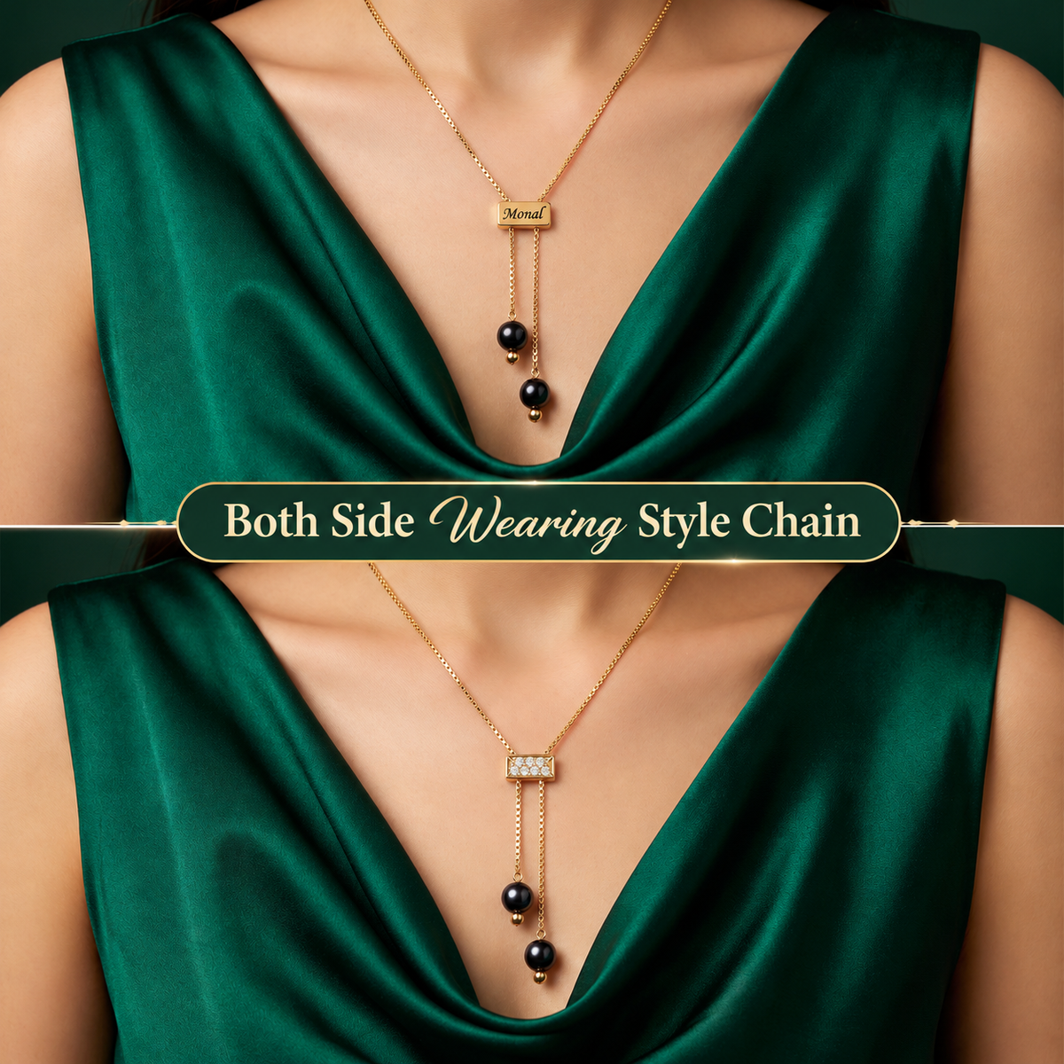 2 Side Wearable Name Necklace