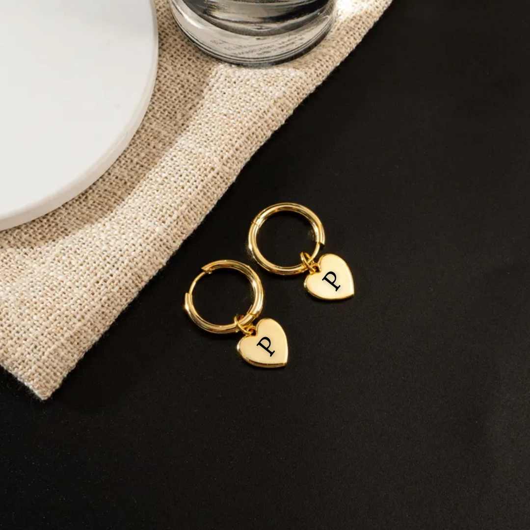Engraved Initial Earrings