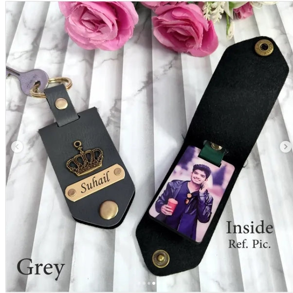 Customize Leather Photo Keychain