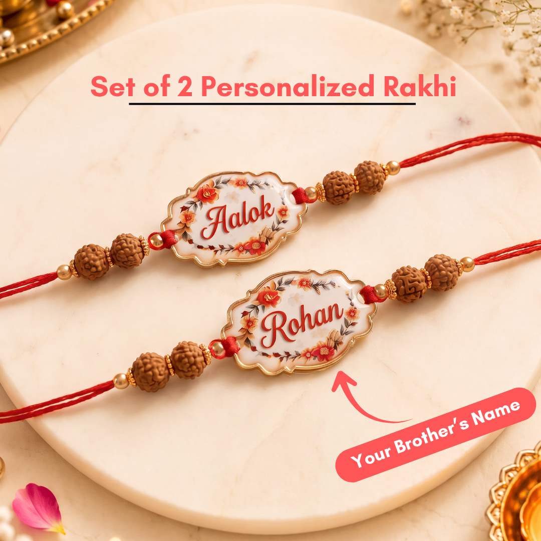 Set of 2 Pcs Personalized Rakhi for brother