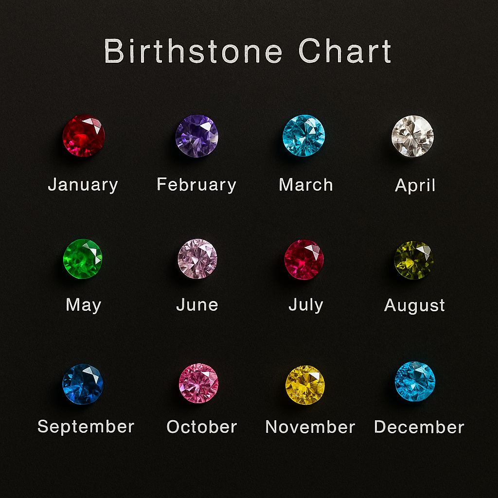 Name Engraved Birthstone Necklace