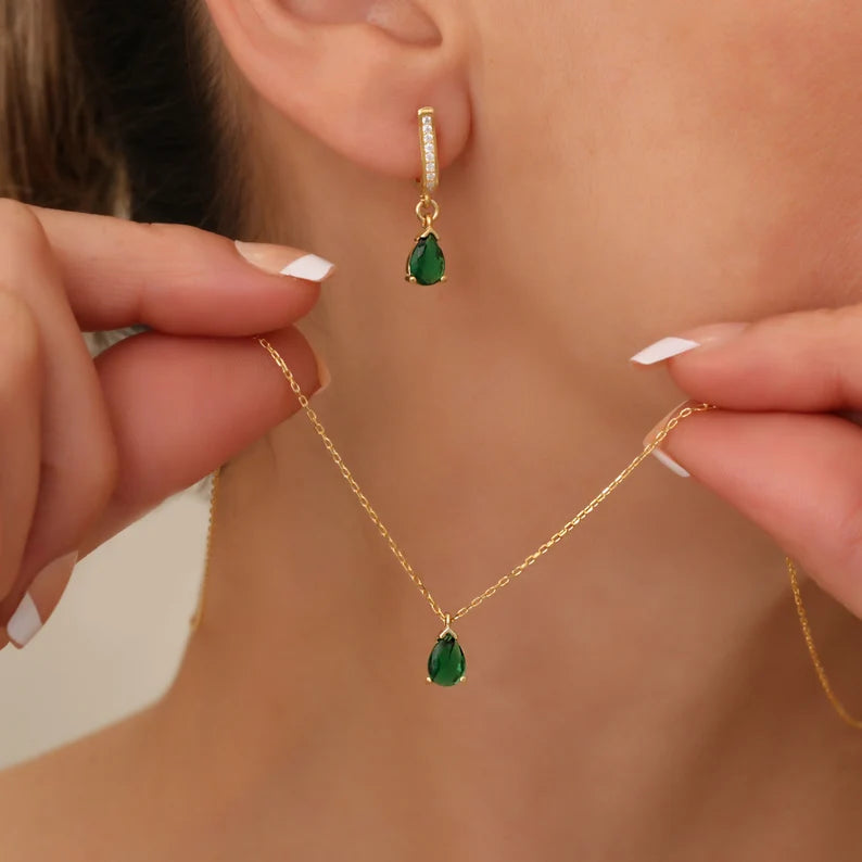 Green Serenity Necklace & Earring Combo