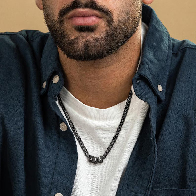 Men's Cube Name Necklace