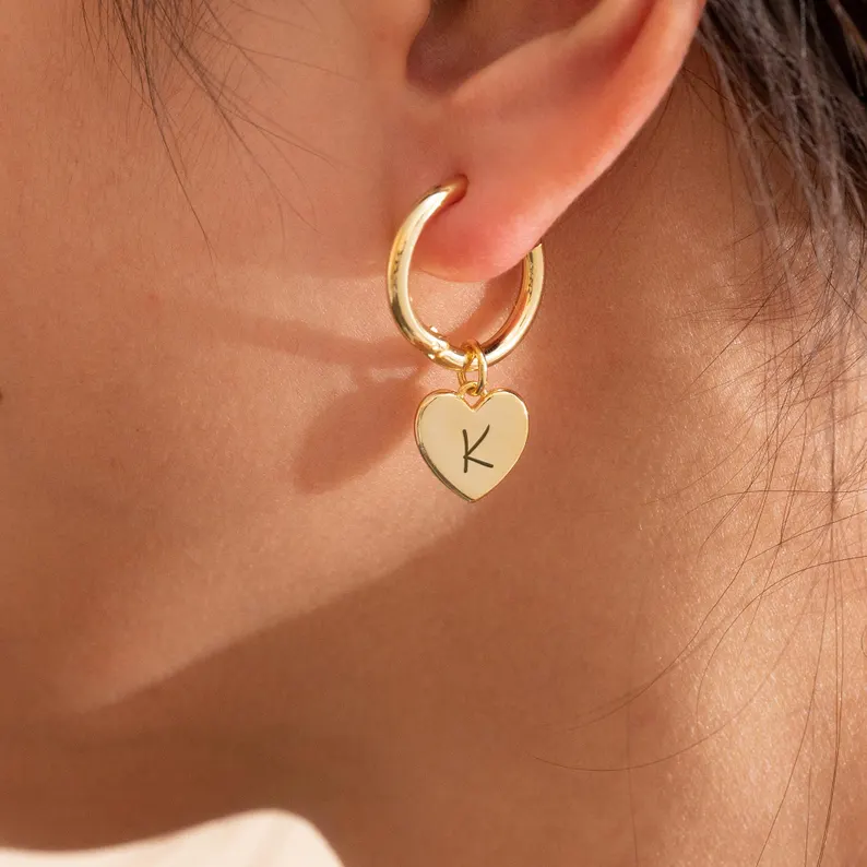 Engraved Initial Earrings