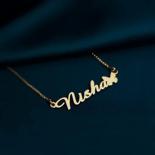 Customize Butterfly Single Name Necklace