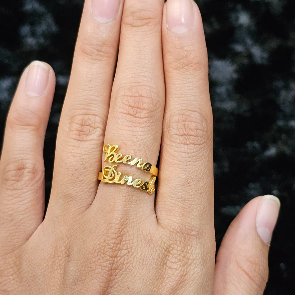 Customize Gold Name Ring – Zivi Fashion