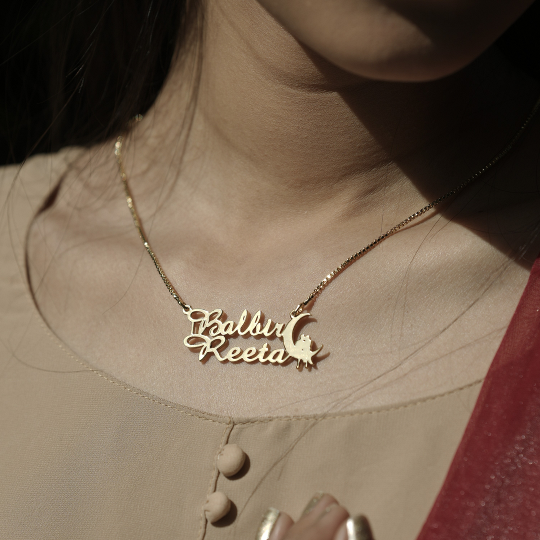 Customize Moon Name Necklace