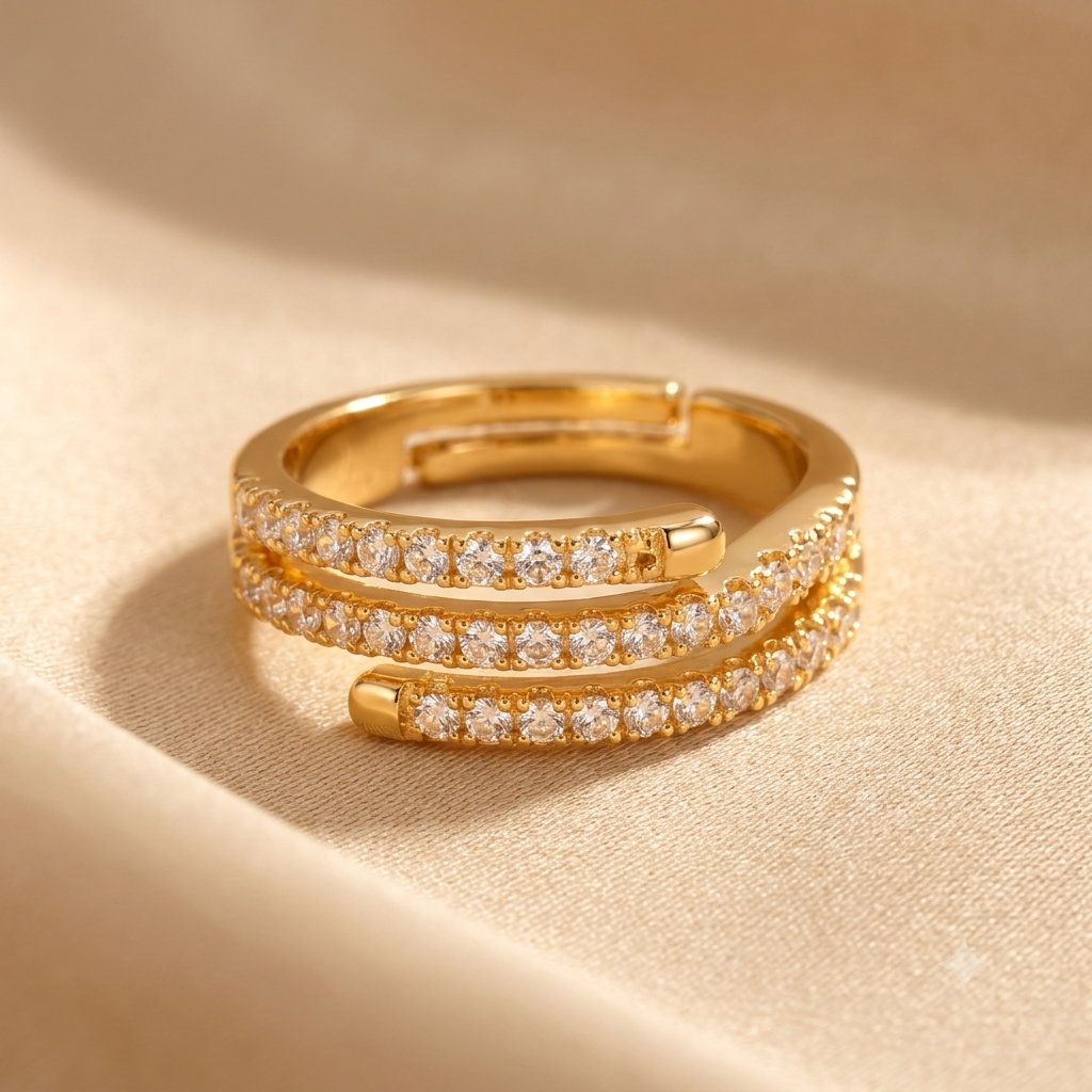 Spiral Sparkle Wrap Ring