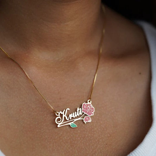 Rose Name Necklace