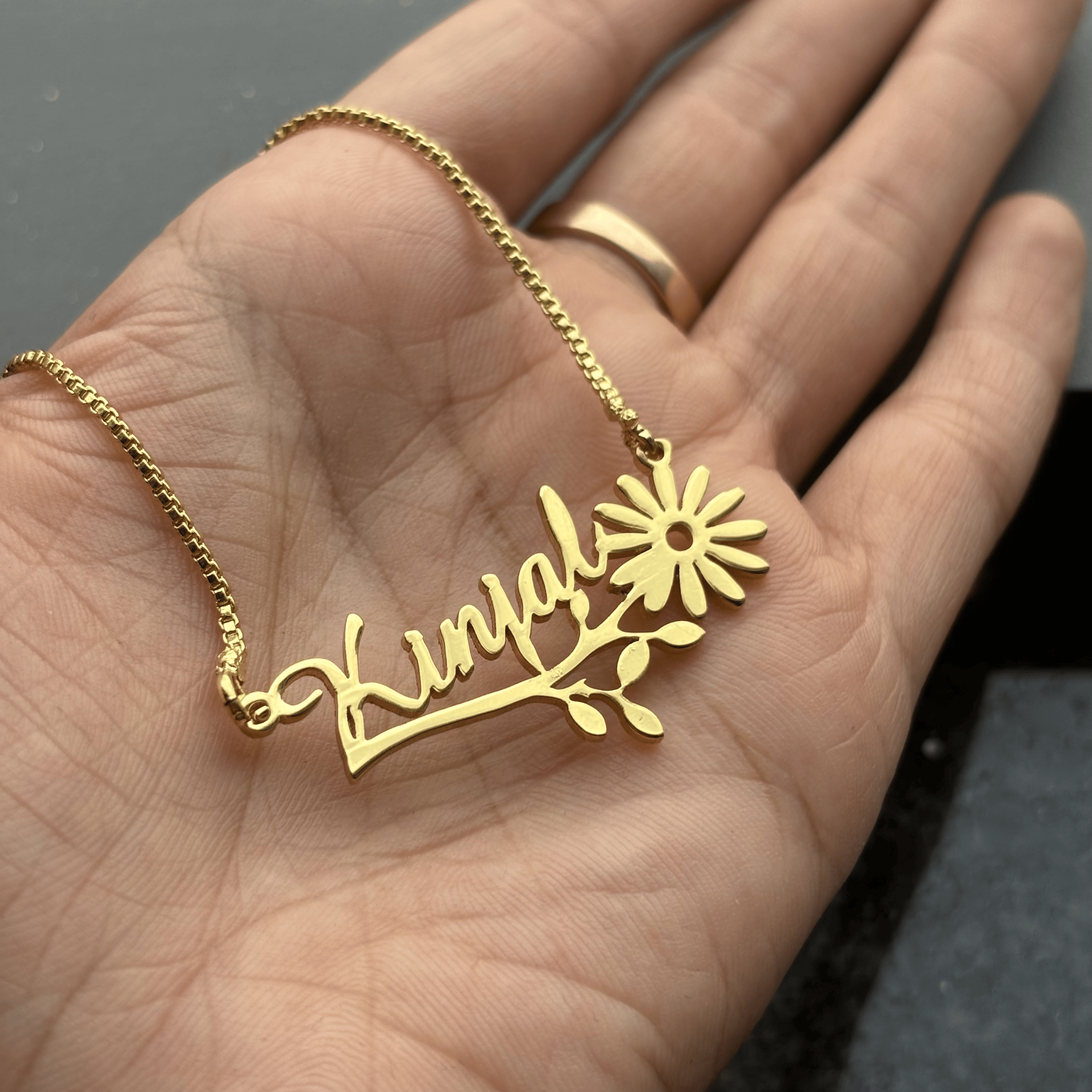 Floral Name Necklace