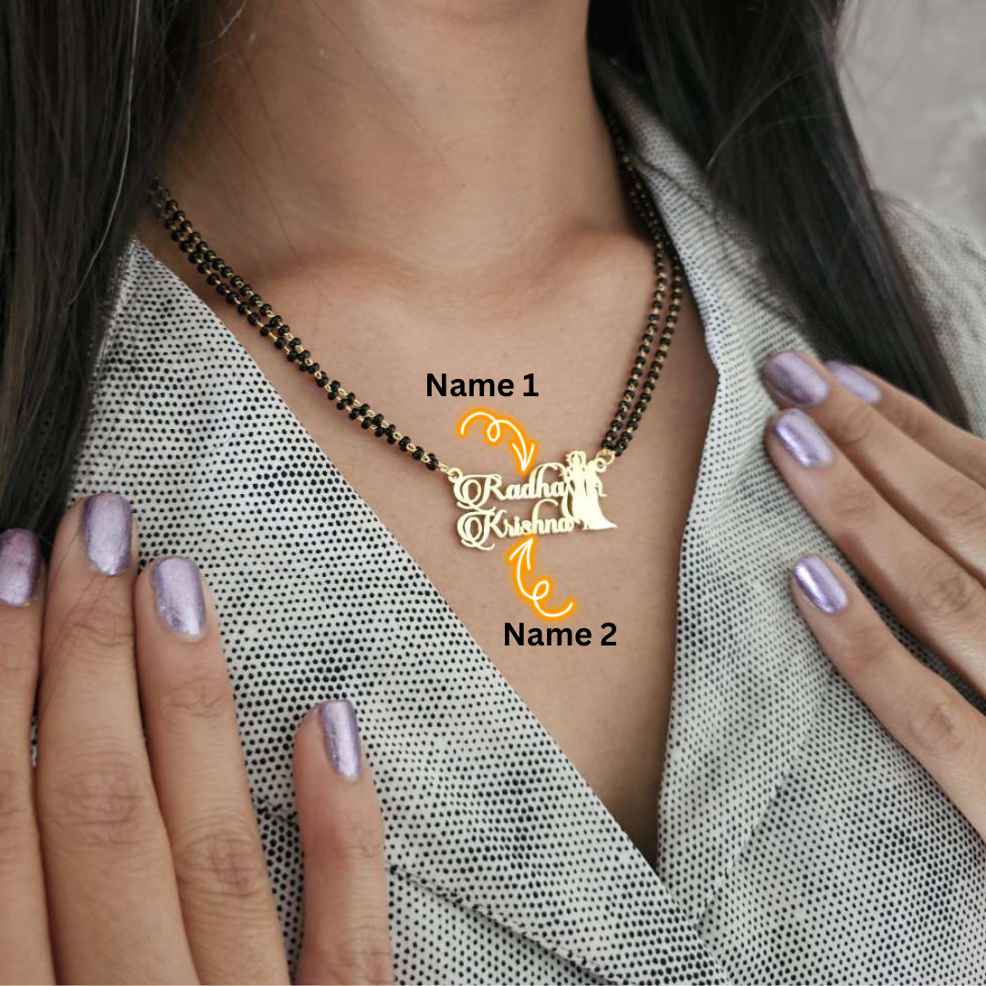 Radha Krishna Name Necklace