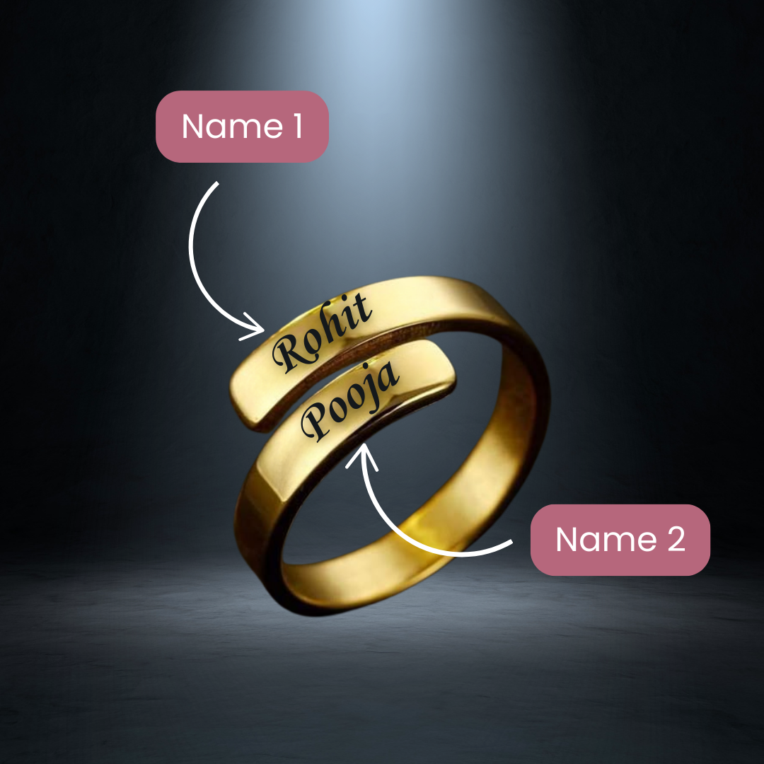 Gold Ring Designs With Names Heart Design Custom Name Ring – Custom