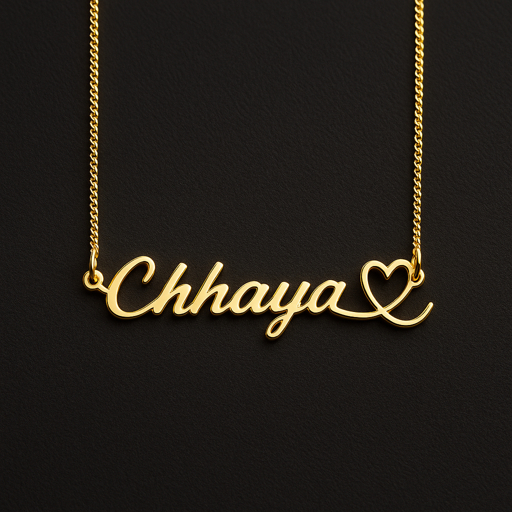 Personalized Heart Name Necklace + FREE Evil Eye Anklet