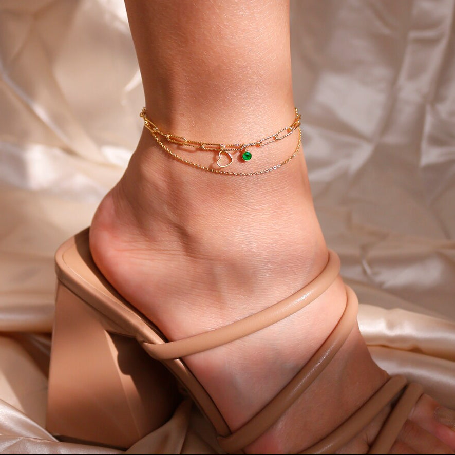 Birthstone Layer Anklet