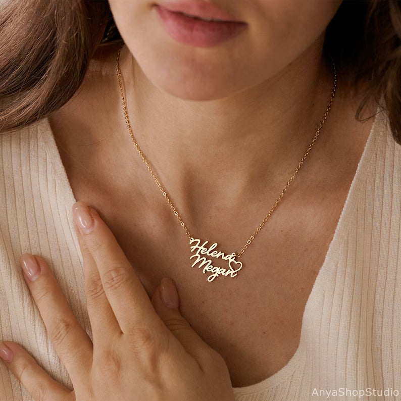 Cursive Double Name Necklace