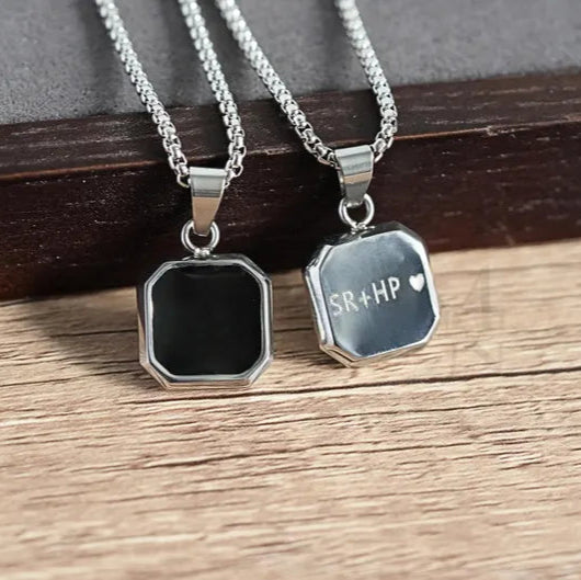 Personalized Hexagon Pendant Necklace