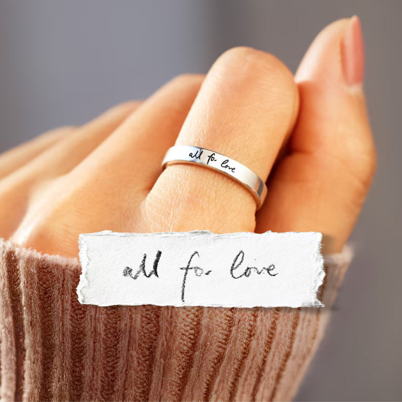 Engraved Single Name Ring