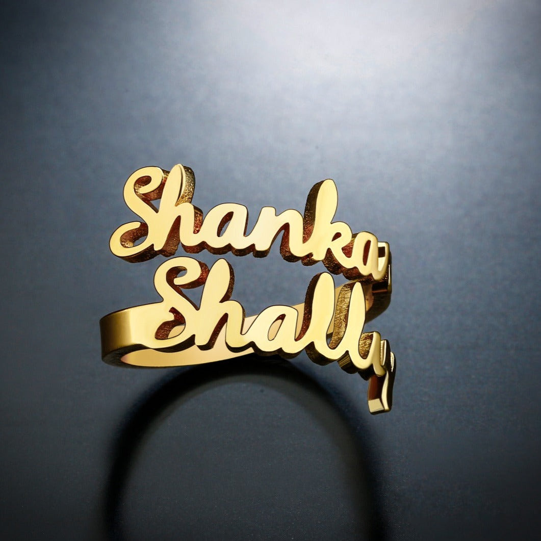 Customize Gold Name Ring