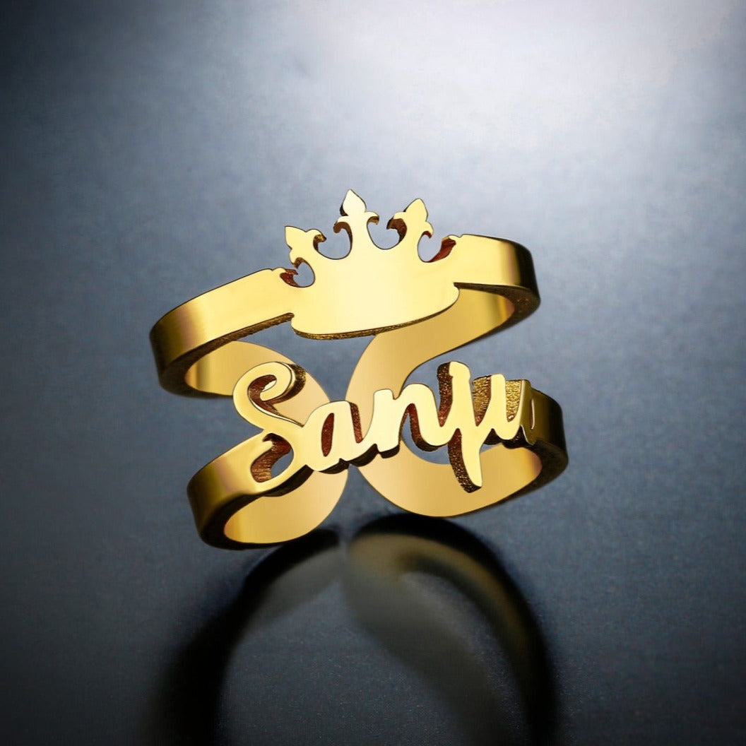 Customize Crown Name Ring